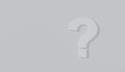 White Question Mark on White Background