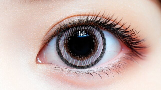 Close-up of human eye with futuristic digital overlay