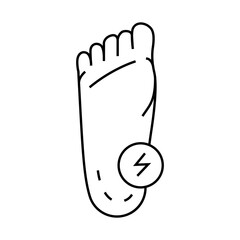 heel pain body ache line icon vector. heel pain body ache sign. isolated contour symbol black illustration