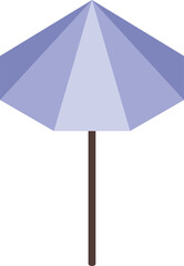 Obraz premium Purple beach umbrella standing on wooden pole providing shade on sunny day