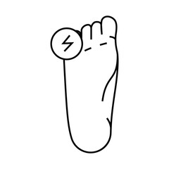 toe pain body ache line icon vector. toe pain body ache sign. isolated contour symbol black illustration