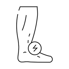 ankle pain body ache line icon vector. ankle pain body ache sign. isolated contour symbol black illustration