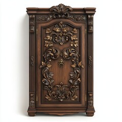 Baroque style armoire with ornate carvings displayed against a plain background
