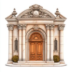 Obraz premium Renaissance doorway featuring intricate carvings and classical columns