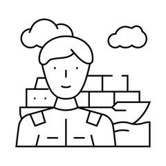 marine engineer worker line icon vector. marine engineer worker sign. isolated contour symbol black illustration