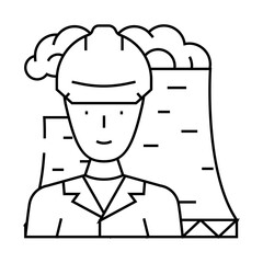 nuclear engineer worker line icon vector. nuclear engineer worker sign. isolated contour symbol black illustration