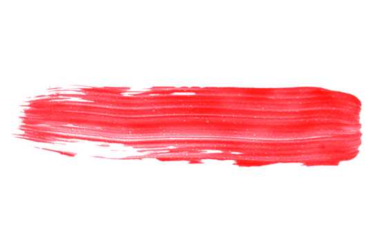 Red brush strokes on transparent background.
