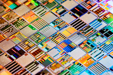Silicon semiconductor wafer close-up. In electronics, a wafer also called a slice or substrate is a...