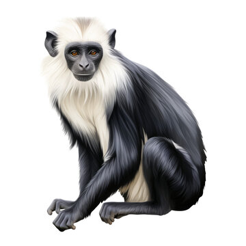 Black-and-white colobus Monkey Clipart Image
