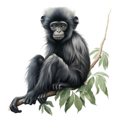 Fototapeta premium Dusky Leaf Monkey Clipart Illustration