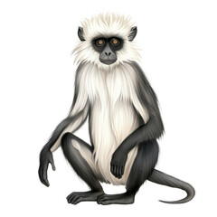 Fototapeta premium Hanuman Langur Clipart Illustration