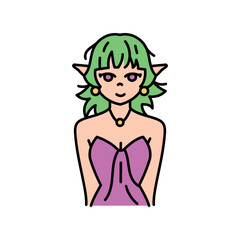 Isekai genre of manga color line icon. Character in anime style.