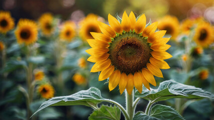 Naklejka premium Sunflower on garden