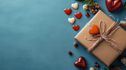 Obraz premium Valentine's Day hearts, romantic decorations and gifts