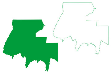 Chupinguaia municipality (State of Rondônia or Rondonia, RO, Municipalities of Brazil, Federative Republic of Brazil) map vector illustration, scribble sketch Chupinguaia map