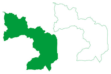 Sao Miguel do Guapore municipality (State of Rondônia or Rondonia, RO, Municipalities of Brazil, Federative Republic of Brazil) map vector illustration, scribble sketch Sao Miguel do Guaporé map