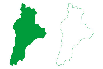Fototapeta premium Seringueiras municipality (State of Rondônia or Rondonia, RO, Municipalities of Brazil, Federative Republic of Brazil) map vector illustration, scribble sketch Seringueiras map