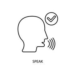 speak concept line icon. Simple element illustration. speak concept outline symbol design.