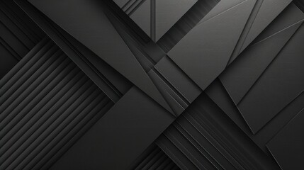 Intricate arrangement of overlapping black shapes forms a sleek, modern aesthetic