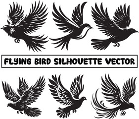 Flying bird silhouette vector, Minimalist bird silhouette, Bird silhouette vector, Bird flying vector, Bird silhouette clip art