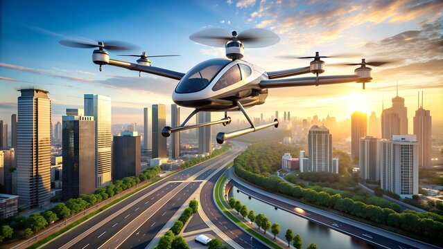 Develop a marketing strategy for drone air taxi services, highlighting clear sky benefits , remove text