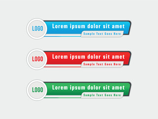 Colorful lower thirds set template vector, Set of TV banners and bars for news and sport channels.
