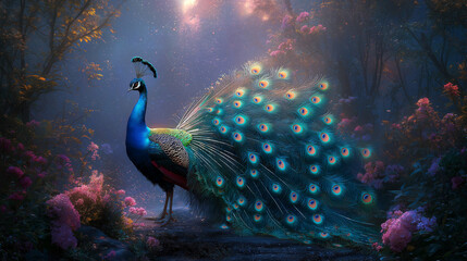Fototapeta premium The most beautiful and graceful peacock