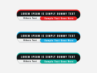 Stylish Gradient geometric lower third banner template design .