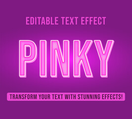Editable text effects with 3d pink neon theme, Customizable and Ready to Use.