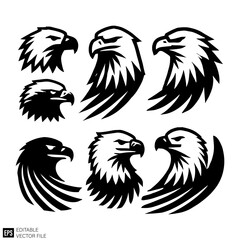 eagle vector graphic design black and white clip art silhouette