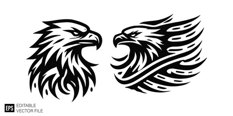 eagle vector graphic design black and white clip art silhouette