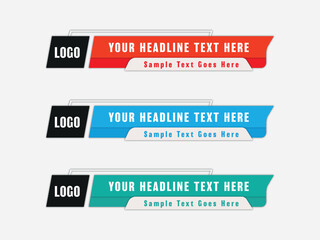 PrintStylish Gradient geometric lower third banner template design .