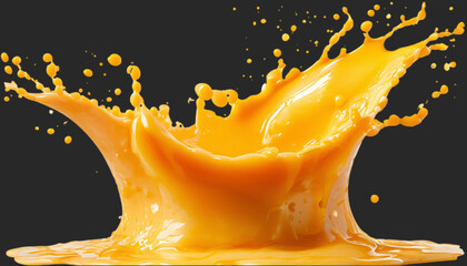 Cheese splash with melted sauce splashing isolated on transparent png background.