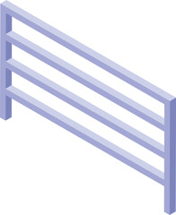 Metal barrier standing upright with three bars, limiting access