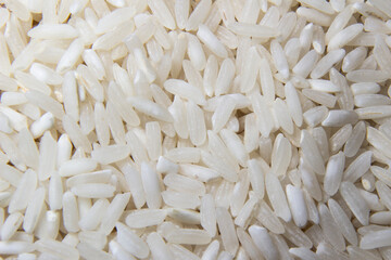 Close up of grains of rice background. Selective focus. with copy space. Top view