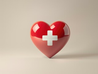 Obraz premium Heart-shaped first aid kit