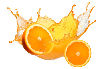 orange juice splash PNG Citrus juice Swirl with flying oranges isolated on a white and Transparent background - Healthy Beverage Cold drink Juicer
