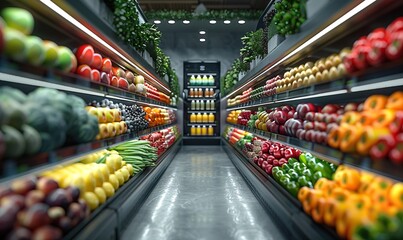 blank advertising mockup for advertisement at the supermarket created using ai.