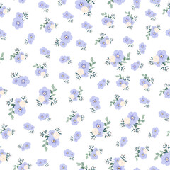 coquette seamless flowers pattern. Delicate petals and vibrant blossoms create an artistic and vintage botanical illustration. Perfect for wallpaper, fabric, wrapping paper and more.