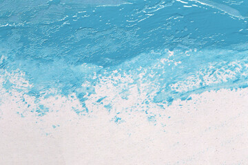 Light blue watercolor background, Use hand spread of paintbrush on art paper. Backgrounds texture for web banners design.