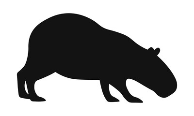 Capybara black silhouette. Vector illustration 6