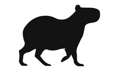 Capybara black silhouette. Vector illustration 7
