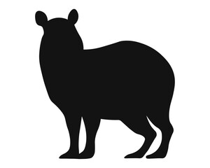 Capybara black silhouette. Vector illustration 8