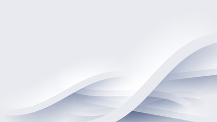 white overlapping 3d wavy lines background