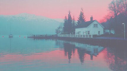 Fototapeta premium Boat & Mountains