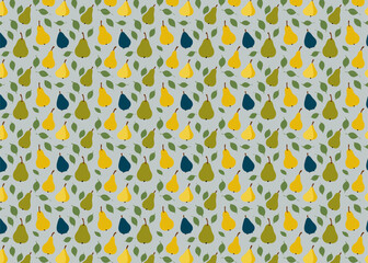 Seamless pattern with pears vector illustration