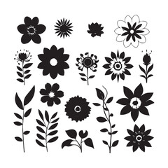 Flower silhouette with white background