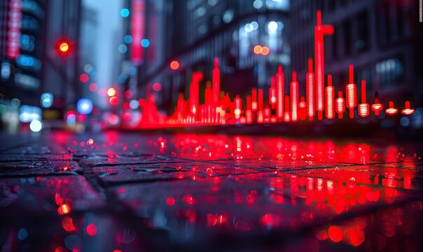 negative correlation between stock prices,interest rates in a scatter plot depicting macroeconomic impact concept stock prices interest rates macroeconomic impact scatter plot.