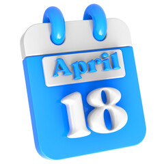 Date 18 3D Icon Blue