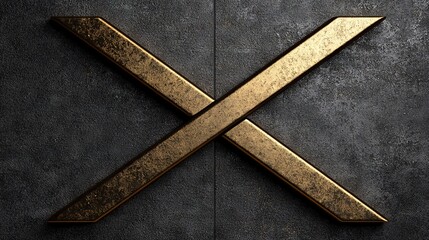   Metal cross on concrete, black background